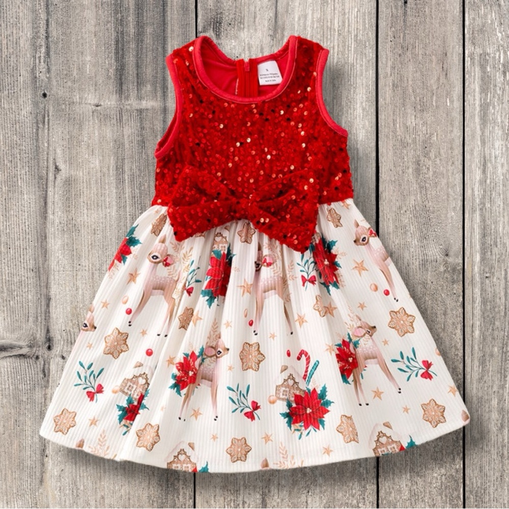 Girl Boutique Sequin Deer Dress